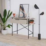 Otis 1 Drawer 2 Shelf Console Table - Matt Sandstone with Black Metal Frame
