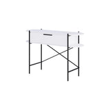 Otis 1 Drawer 2 Shelf Console Table - Matt White with Black Metal Frame