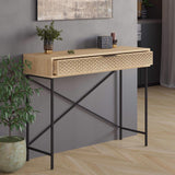 Naive 1 Drawer Console Table Sapphire Oak with Black Metal Frame