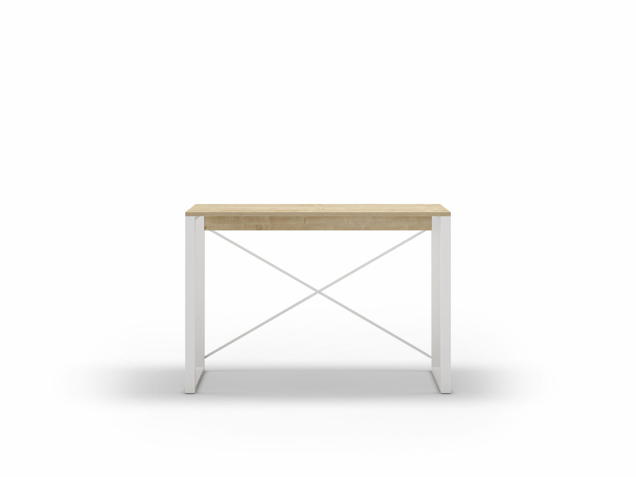 Modern Archie Console Table Oak 110cm with White Metal Legs