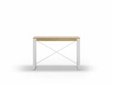 Modern Archie Console Table Oak 110cm with White Metal Legs