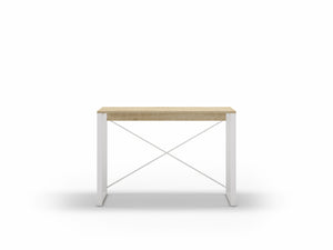 Modern Archie Console Table Oak 110cm with White Metal Legs