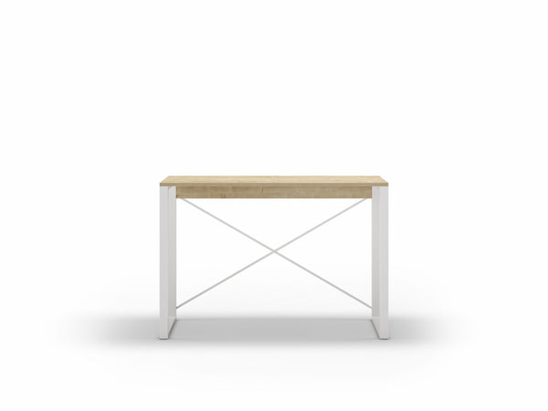 Modern Archie Console Table Oak 110cm with White Metal Legs