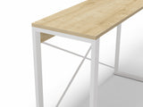 Modern Archie Console Table Oak 110cm with White Metal Legs