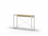 Modern Archie Console Table Oak 110cm with White Metal Legs