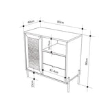 Naïve 1 Door 2 Drawer Sideboard Buffet Storage Unit with Open Shelf - Oak