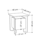 Acres Modern Bedside Table Oak 40cm Wide