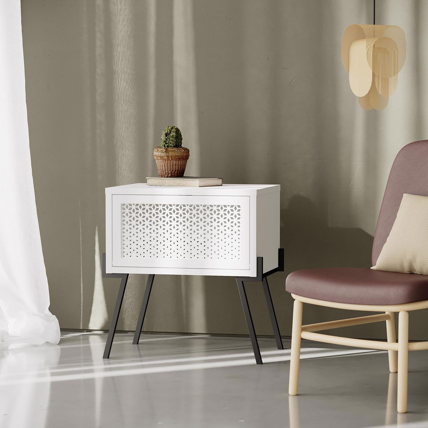 Naive Modern Nightstand Bedside Cabinet White