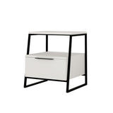 Pal Modern Bedside Table With Drawer White 45cm Wide