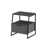 Pal Modern Bedside Table With Drawer Anthracite 45cm Wide