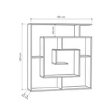 Labirent Modern Bookcase Display Unit White 129cm High