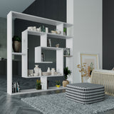 Labirent Modern Bookcase Display Unit White 129cm High