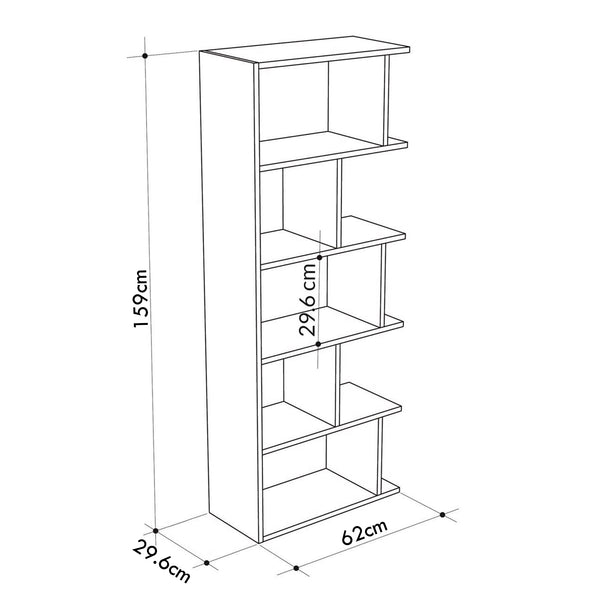 Tapi Modern Bookcase Display Unit Natural Oak Effect Tall 159cm