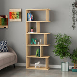 Tapi Modern Bookcase Display Unit Natural Oak Effect Tall 159cm