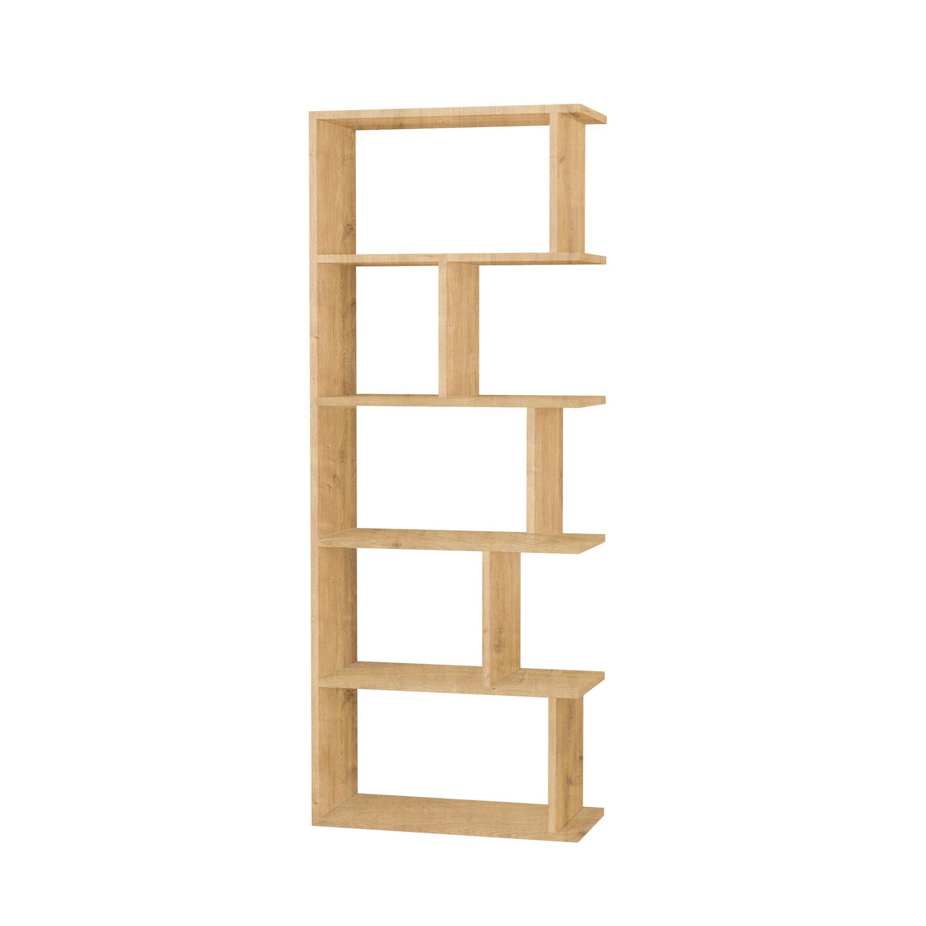 Tapi Modern Bookcase Display Unit Natural Oak Effect Tall 159cm