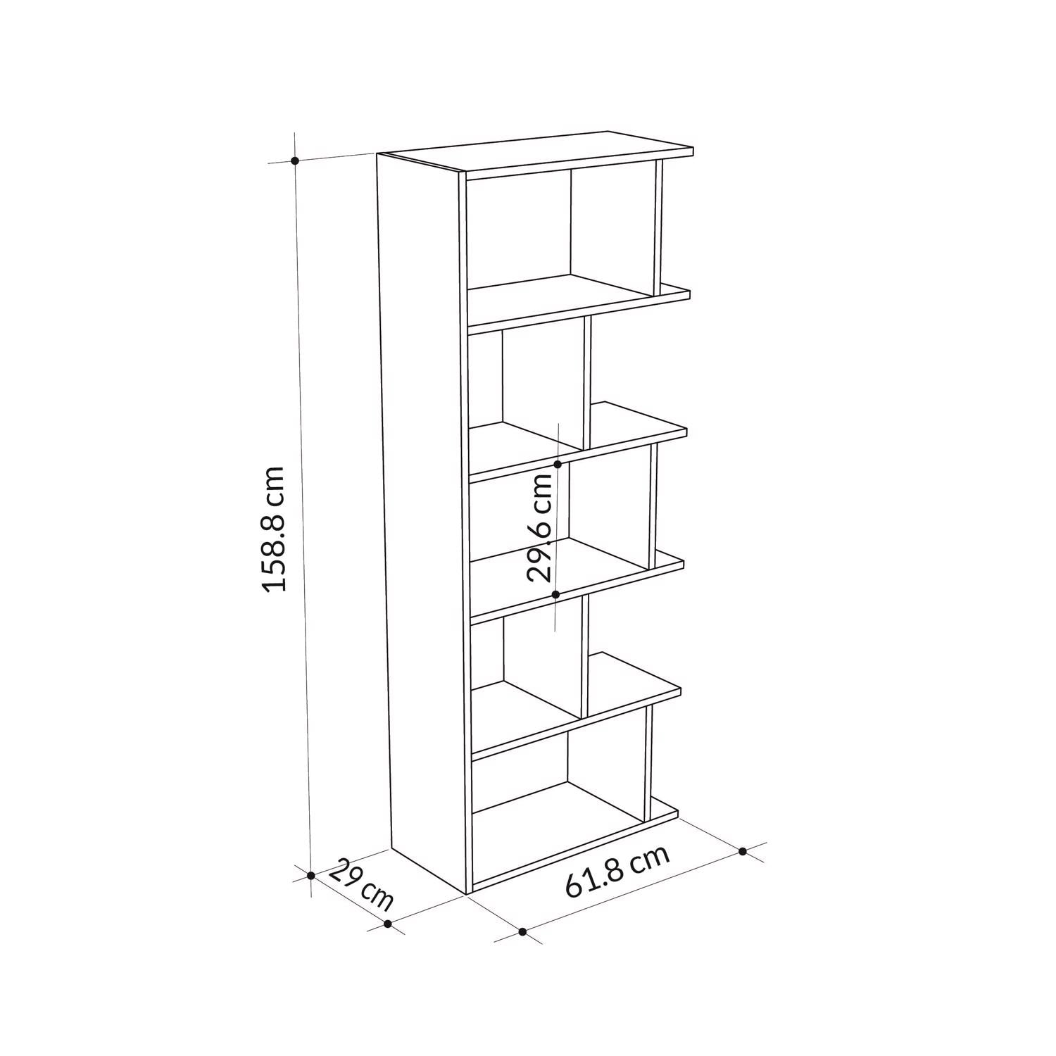 Tapi Modern Bookcase Display Unit Sandstone Tall 159cm