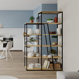 Pal Modern Bookcase Display Unit Natural Oak Effect Tall 178cm
