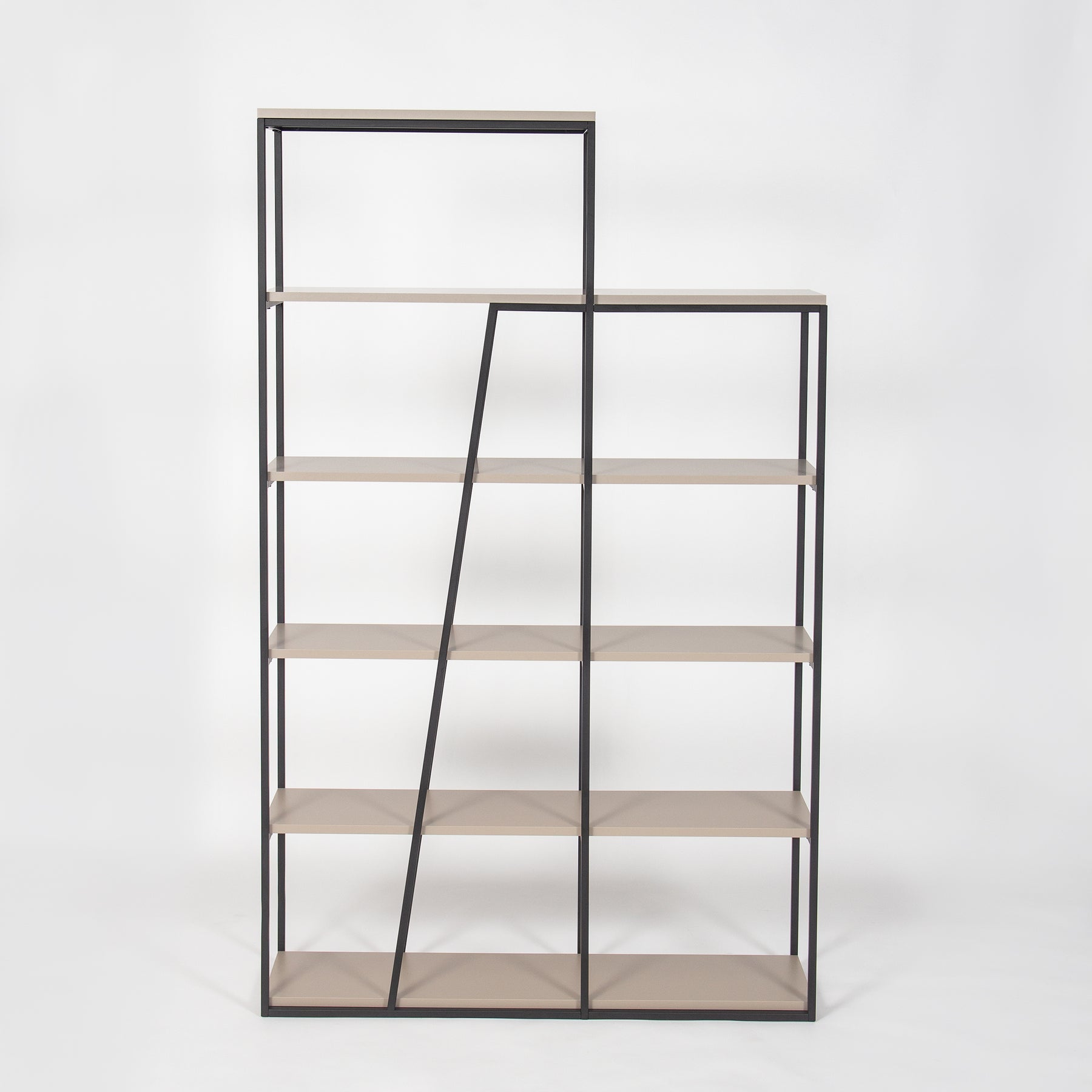 Pal Modern Bookcase Display Unit Mocha Grey Tall 178cm