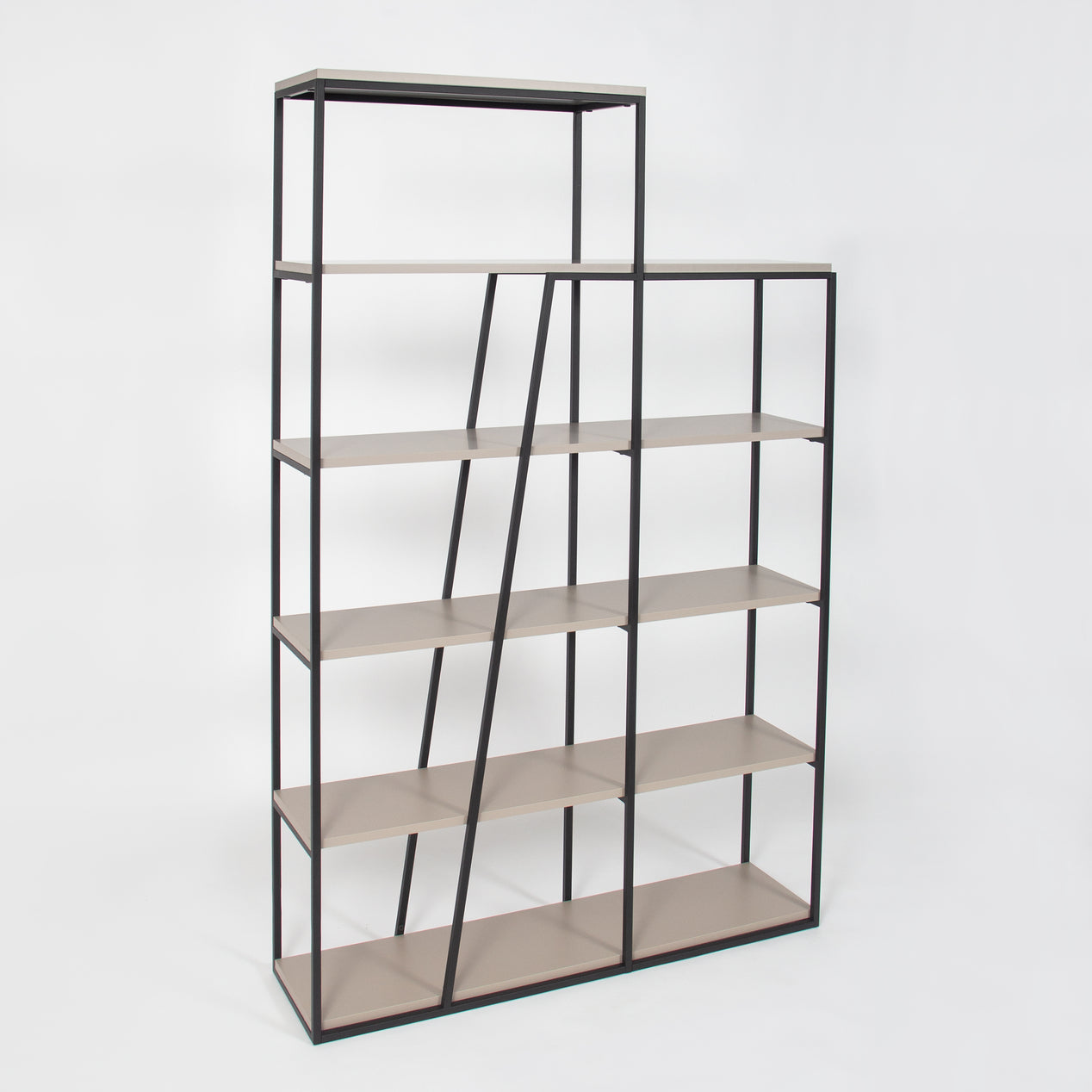 Pal Modern Bookcase Display Unit Mocha Grey Tall 178cm