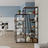 Pal Modern Bookcase Display Unit Mocha Grey Tall 178cm