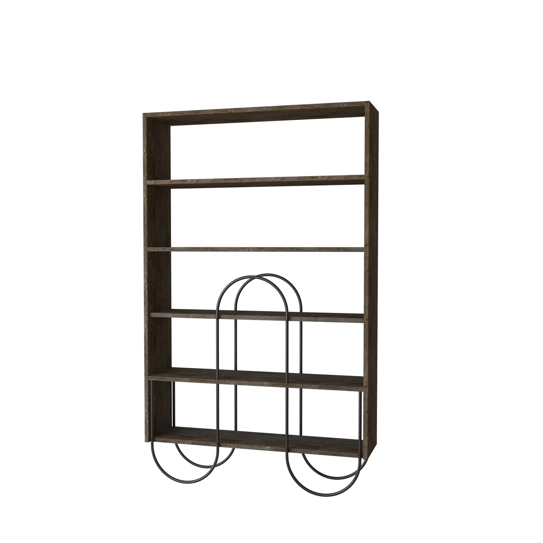 Norfolk Modern Bookcase Display Unit Dark Coffee Oak Effect Tall 159.1cm