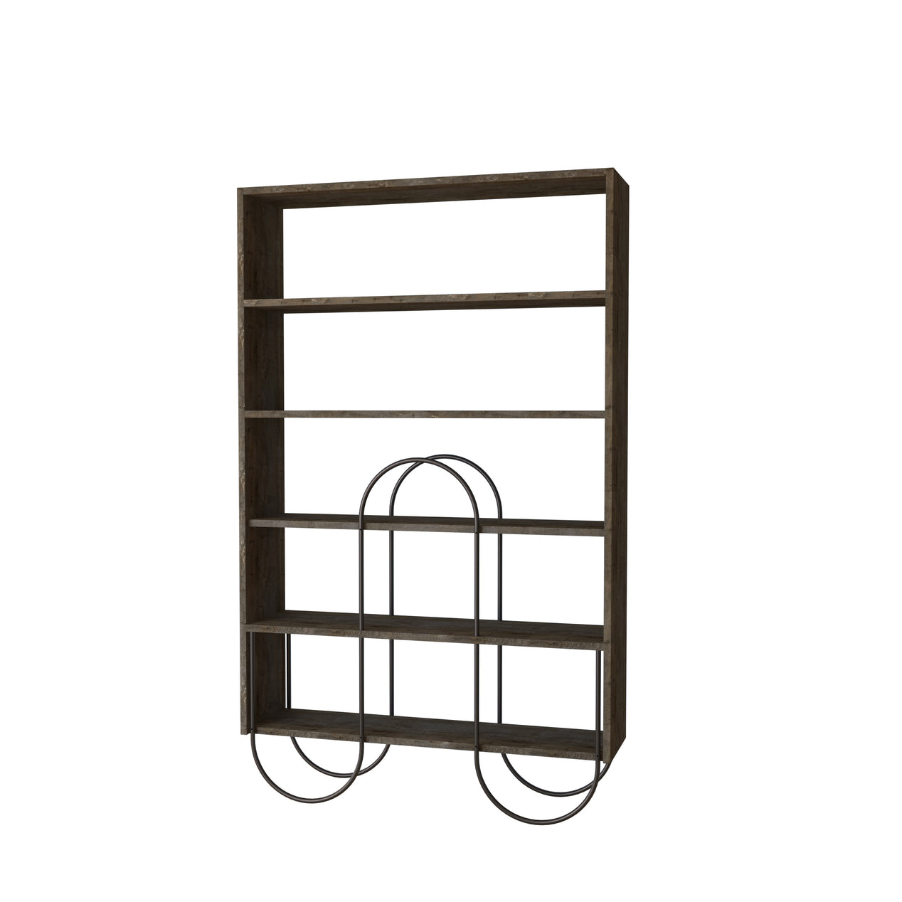 Norfolk Modern Bookcase Display Unit Dark Coffee Oak Effect Tall 159.1cm