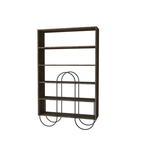 Norfolk Modern Bookcase Display Unit Dark Coffee Oak Effect Tall 159.1cm