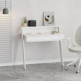 Cowork Modern Desk White Wall Mounted With Drawer 94cm Wide