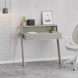 Cowork Modern Desk Ash Green Wall Mounted With Drawer 94cm Wide