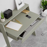 Cowork Modern Desk Ash Green Wall Mounted With Drawer 94cm Wide