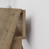 Cowork Modern Desk Dark Oak Wall Mounted With Drawer 94cm Wide
