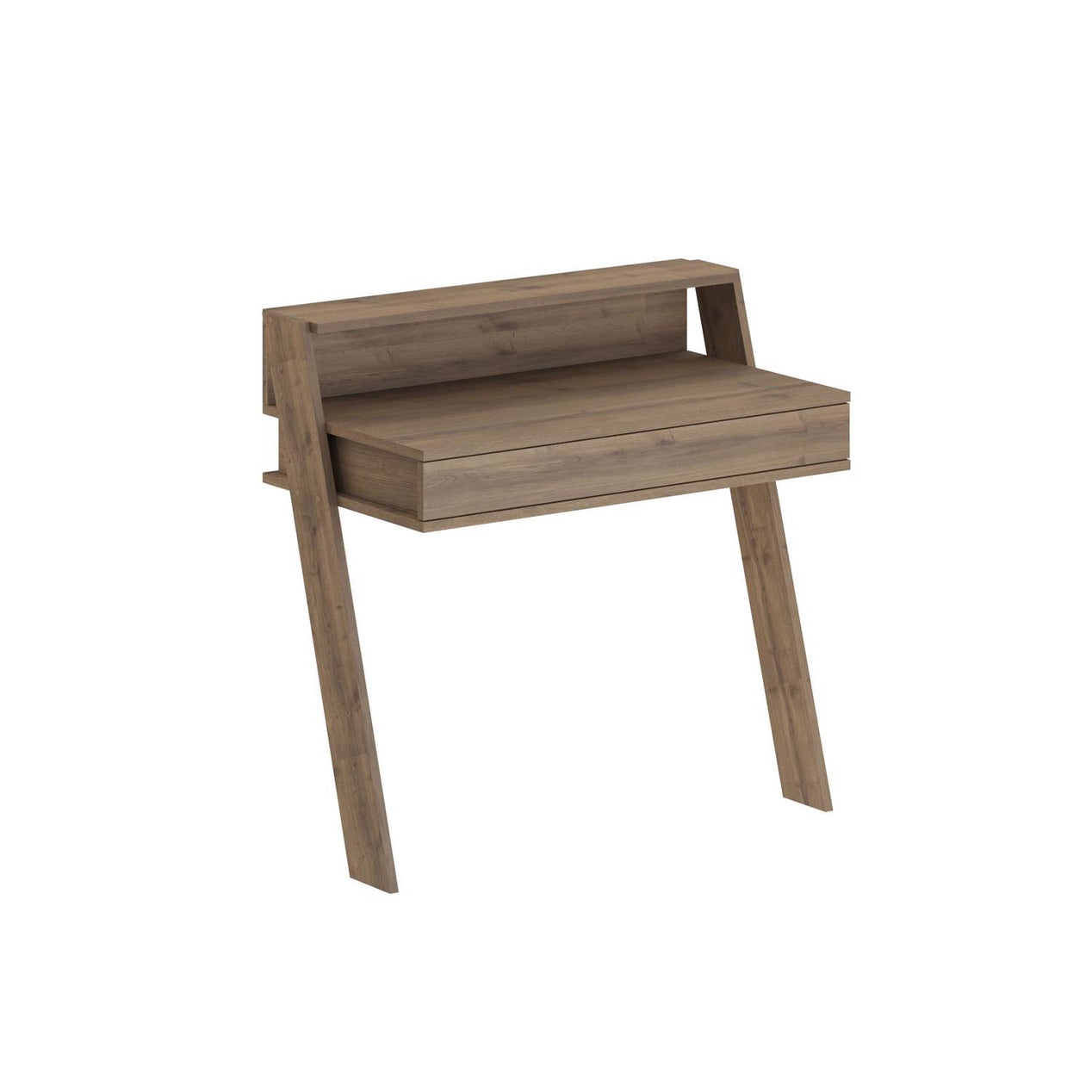 Cowork Modern Desk Dark Oak Wall Mounted With Drawer 94cm Wide