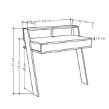 Cowork Modern Desk Sandstone Wall Mounted With Drawer 94cm Wide