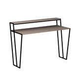 Pal Modern Study Desk Mocha Grey With Monitor Stand 124cm Wide