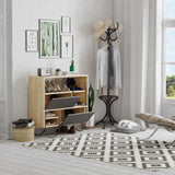 Norfolk Shoe Cabinet Oak Anthracite Grey