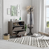Norfolk Shoe Cabinet Dark Coffee Mocha Grey
