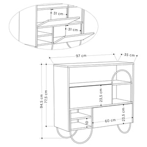 Norfolk Shoe Cabinet Retro Grey