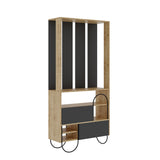 Norfolk Hall Stand Coat Rack with Shoe Storage Oak Anthracite Grey
