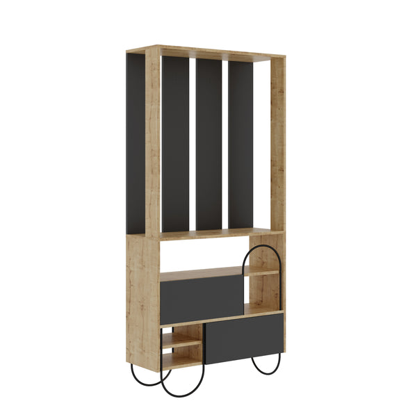 Norfolk Hall Stand Coat Rack with Shoe Storage Oak Anthracite Grey