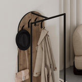Modern Archy Hall Stand Coat Rack with Shoe Storage 180cm High Dark Oak