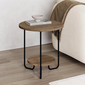 Corro Modern Side End Table Dark Oak