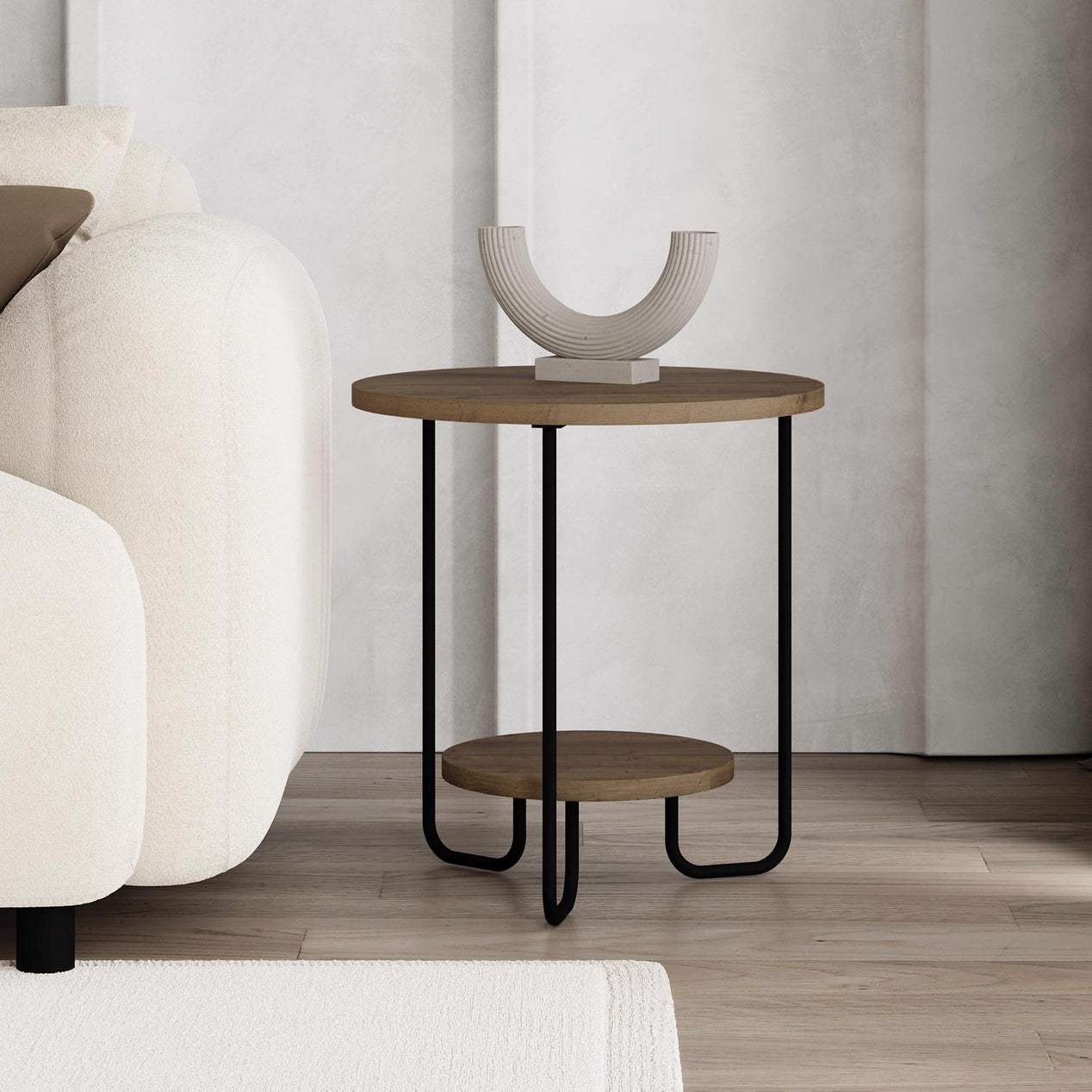 Corro Modern Side End Table Dark Oak