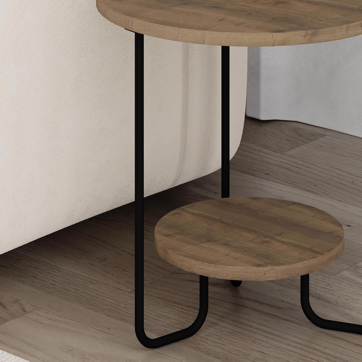 Corro Modern Side End Table Dark Oak