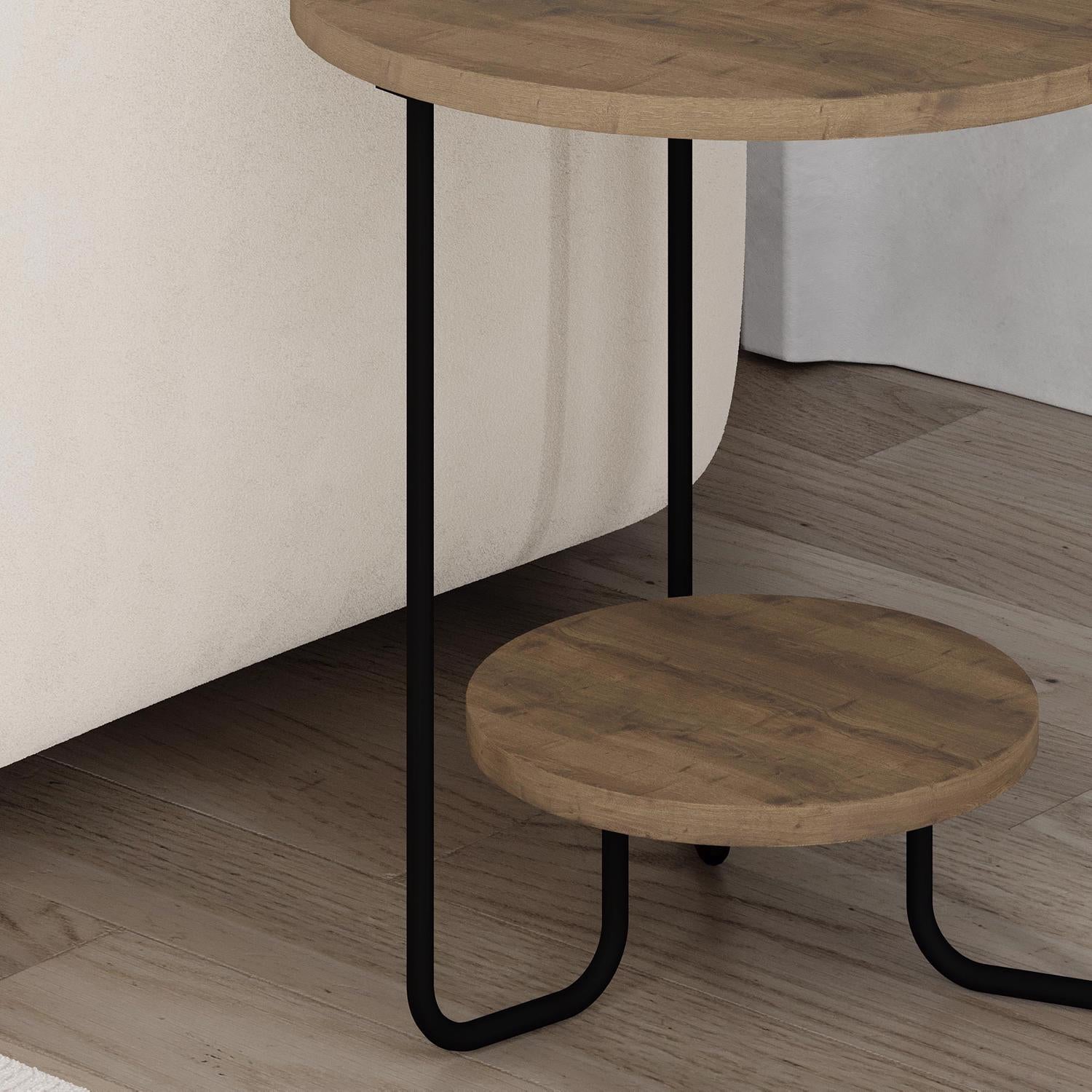Corro Modern Side End Table Dark Oak