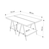 Essel Centre Coffee Table White Metal Trestle Legs 80cm