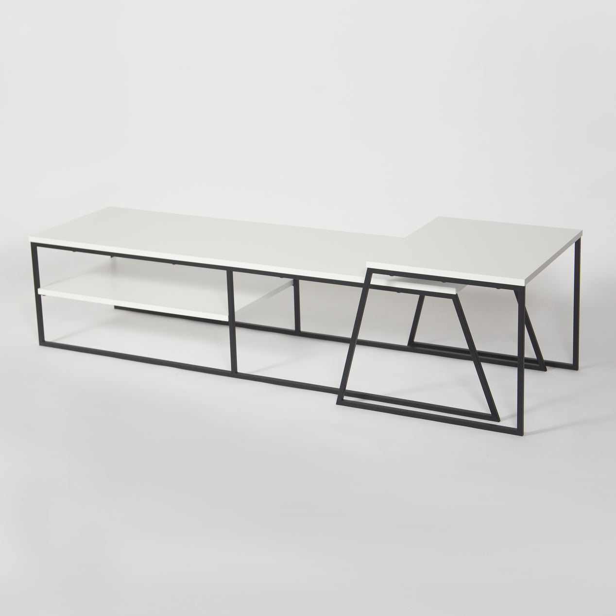 Pal Modern TV Unit Multimedia Centre Stand With Storage White 163cm