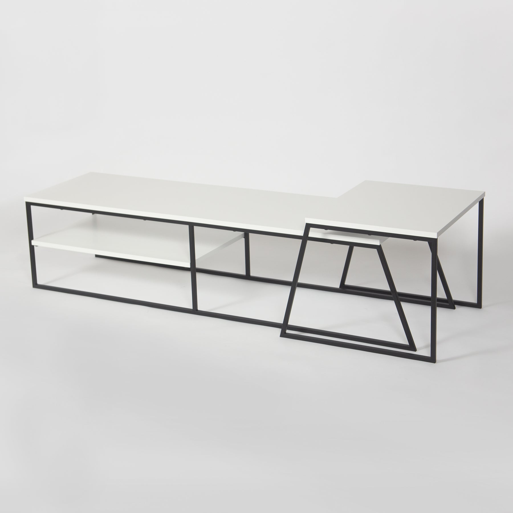 Pal Modern TV Unit Multimedia Centre Stand With Storage White 163cm
