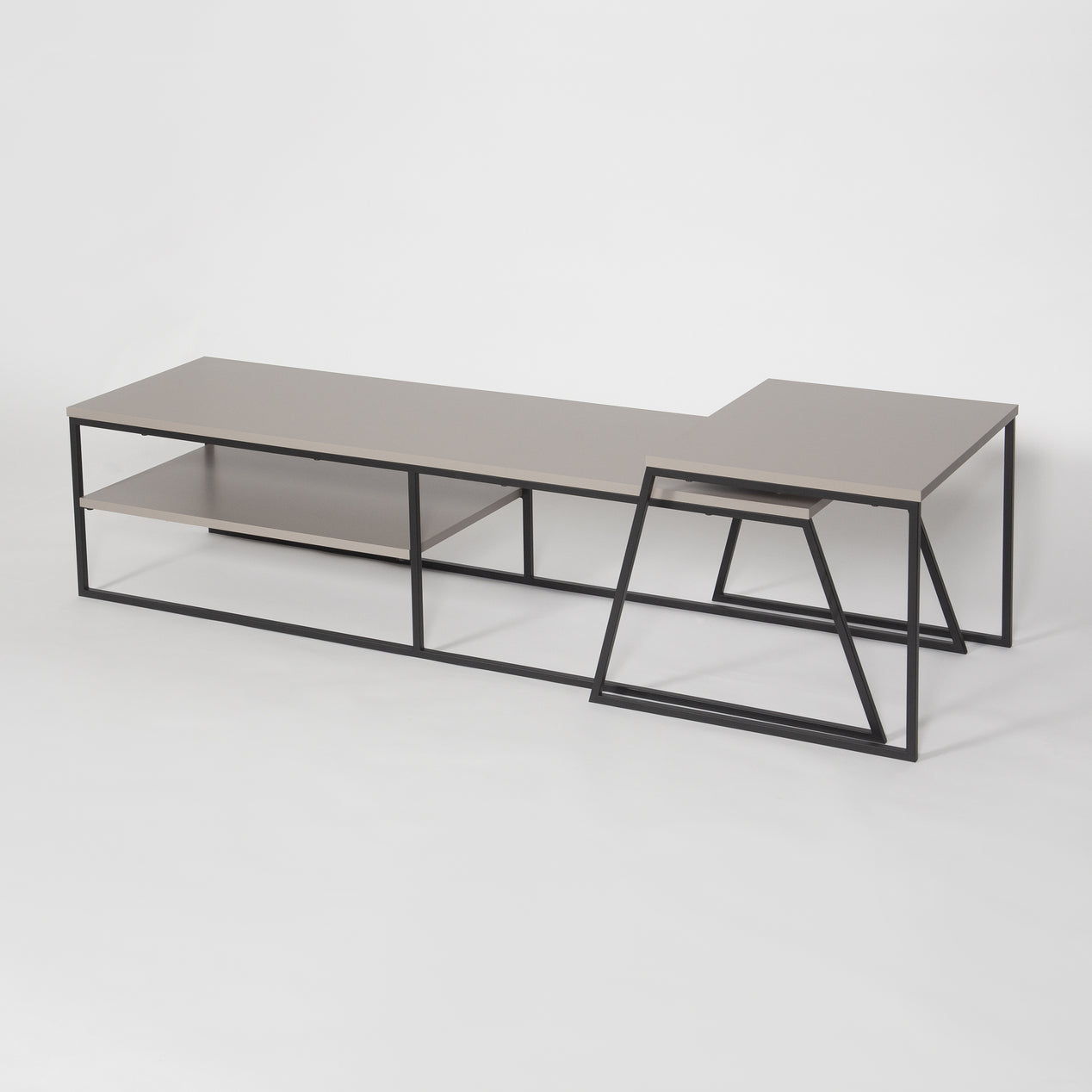 Pal Modern TV Unit Multimedia Centre Stand With Storage Mocha Grey 163cm