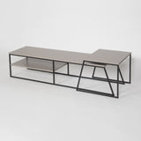 Pal Modern TV Unit Multimedia Centre Stand With Storage Mocha Grey 163cm