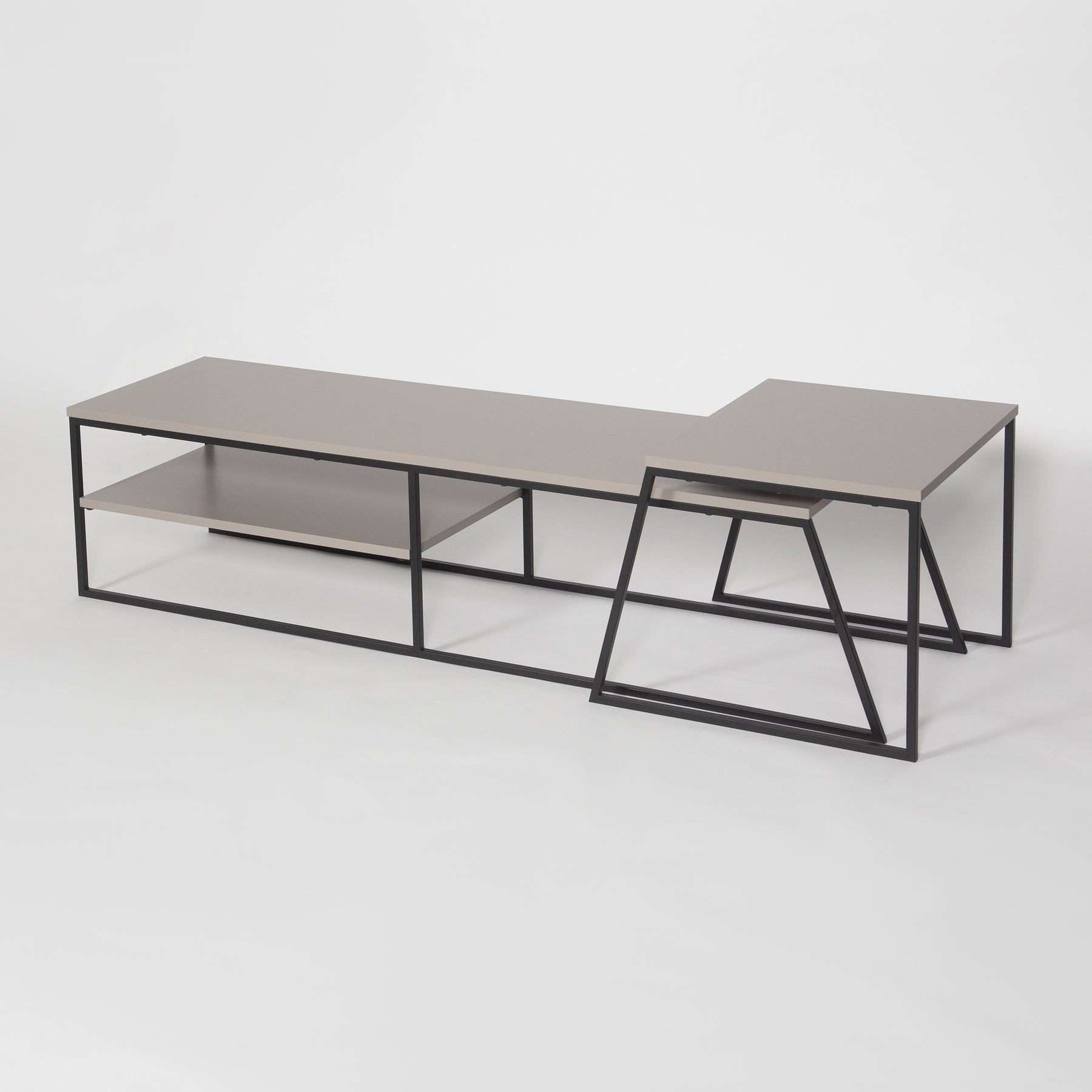 Pal Modern TV Unit Multimedia Centre Stand With Storage Mocha Grey 163cm